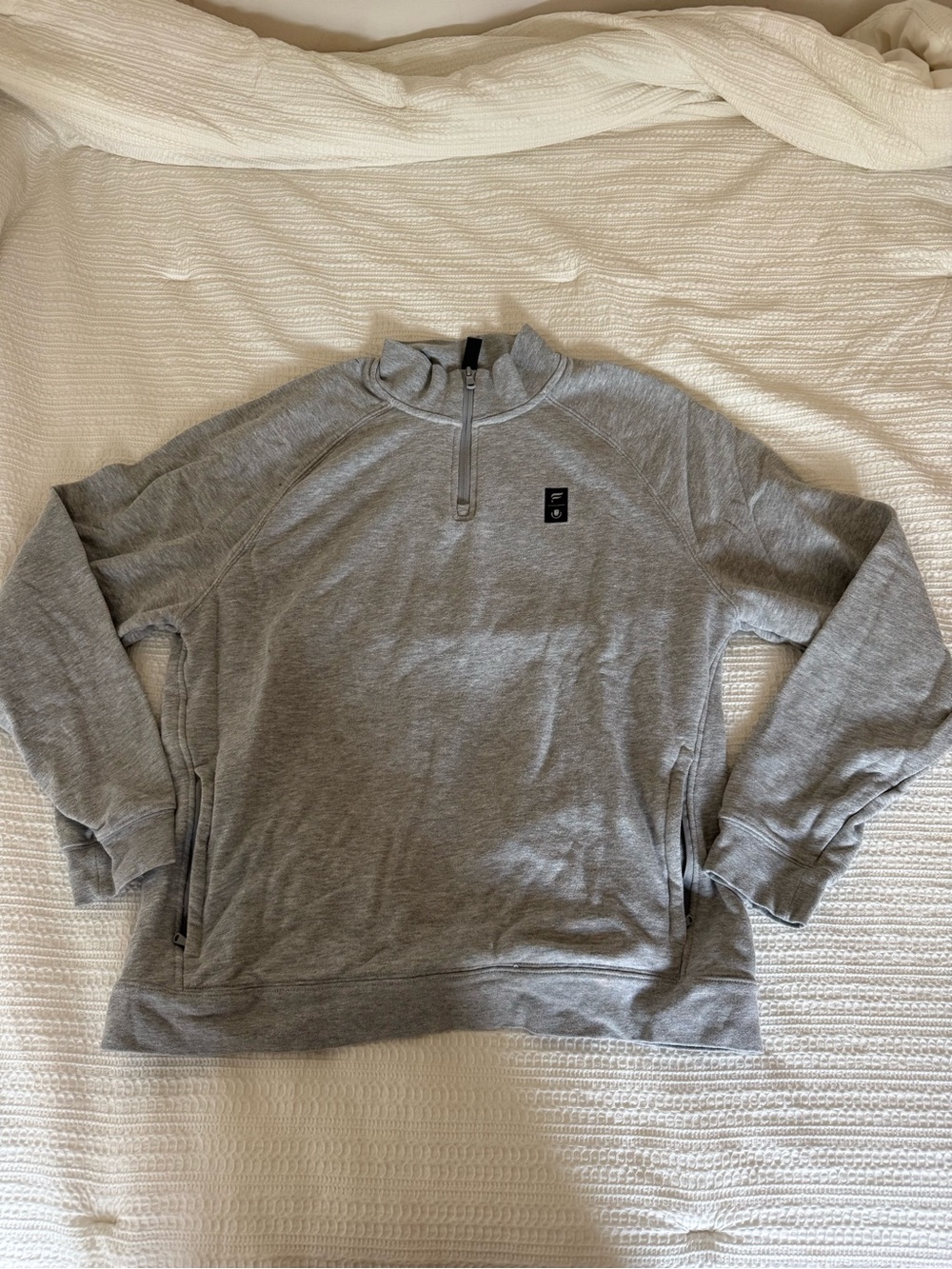 Fabletics Men's Heather Gray Half-Zip Pullover